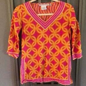 Gretchen Scott Orange and pink tunic top shrimp size XXS ￼